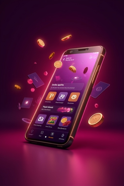 Phone with casino app on screen
