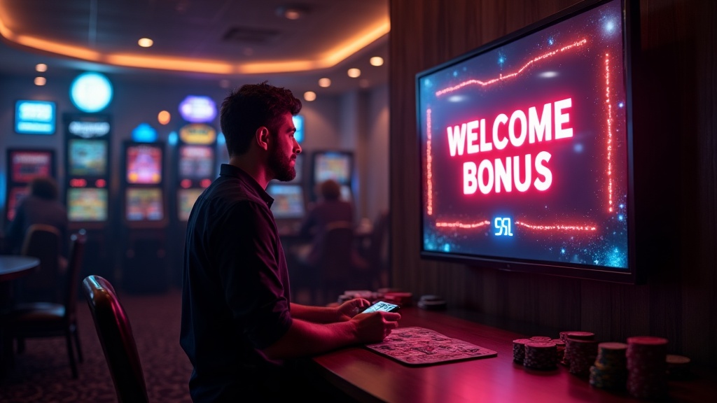 New player viewing a welcome bonus offer on a casino screen